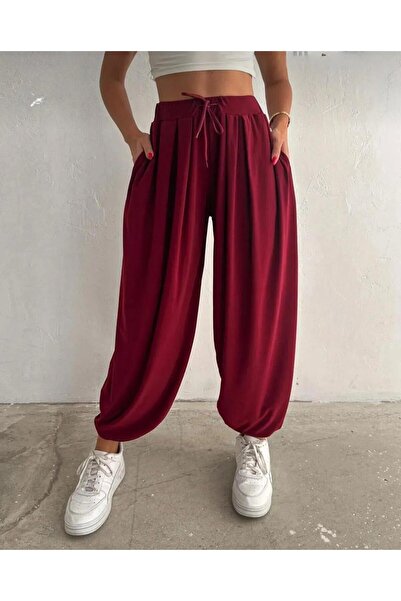 Butic Sandy Fabric Women's Baggy Trousers
