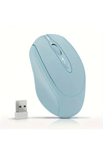 starnewstore 🖱️ 1200 DPI Şarjlı Bluetooth + 2.4GHz Kablosuz Mouse | Type-C Girişli, Sessiz, Buz Mavisi Wireless