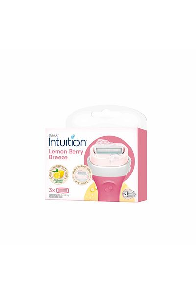 Schick Schick Intuition Women's Razor Blade Refills, Lemon & Raspberry, 3 Count