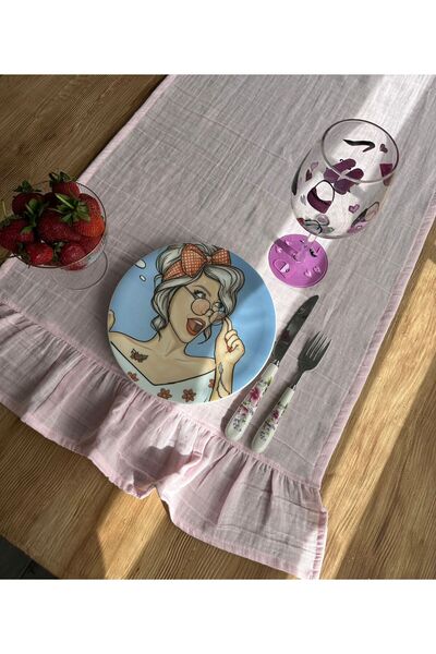 Genel Markalar Müslin Runner Rustik El Yapımı – Fırfır Detaylı 145x40 cm Masa...