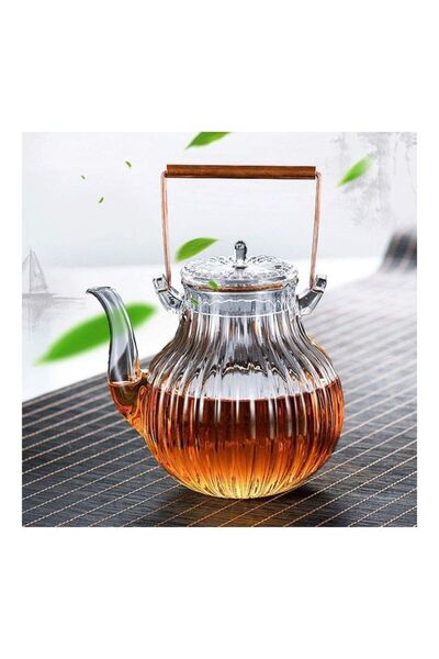 COOYA Heat Resistant Glass Teapot Set Clear 750ml, Borosilicate Glass Teapot with Stainless Steel Infuser