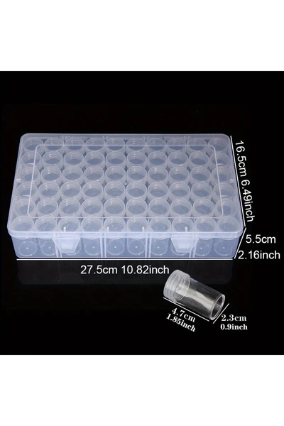Choice4 صندوق تخزين بلاستيكي بـ 60 خانة، قطعة واحدة، 24/38/48/60/80 خانة، خرز...