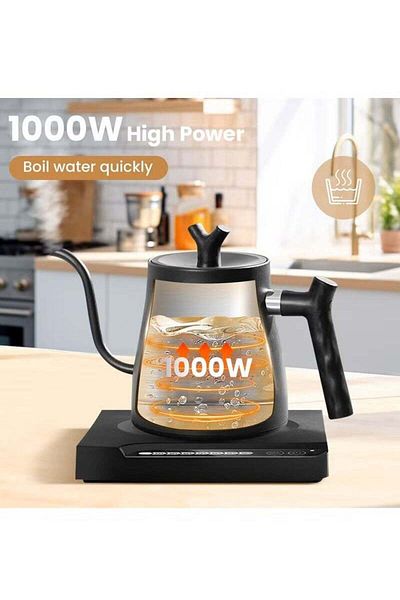 COOYA Coffee Kettle 1L 1000W Power Button Temperature Adjustment, 304 Stainless Steel Coffee and Tea Pot