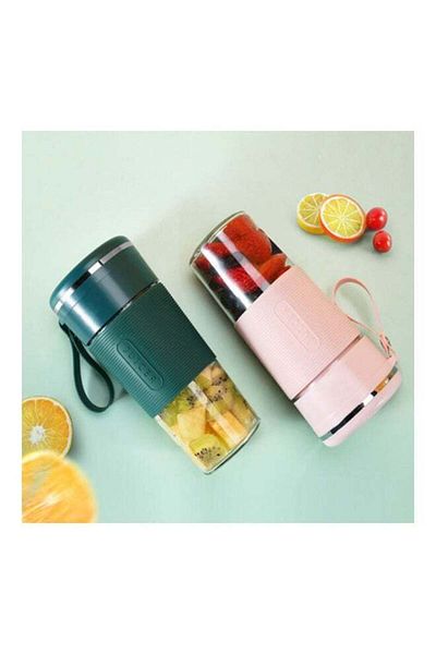 COOYA Wireless Rechargeable Juicer 300ml 650W USB Charging, Portable Fruit Blender, PSZHkc13 Pink/Clear