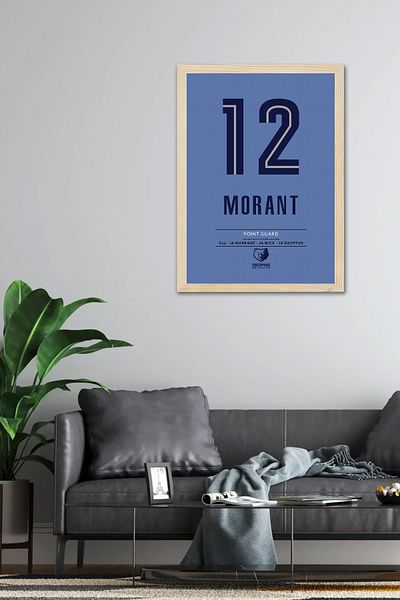Saturn Ja Morant Jersey Framed Painting - Nba Memphis Grizzlies Jersey