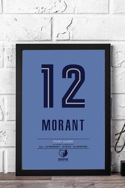 Saturn Ja Morant Jersey Framed Painting - Nba Memphis Grizzlies Jersey