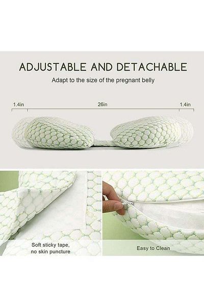 COOYA Pregnancy Pillows for Side Sleeperfor Body Belly with Detachable Adjustable Pillow Cover (Green)