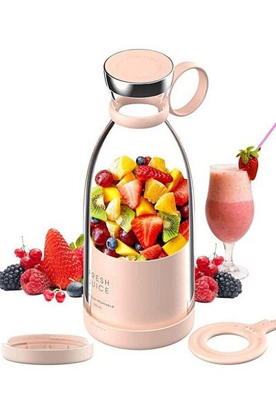 COOYA Portable Mini Fast Blender, Juicer Cup with Wireless Charging 4 Blades, for Smoothie Milkshake Juice