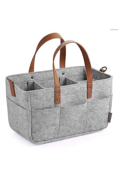 COOYA Baby Diaper Caddy Bag With Leather Handle