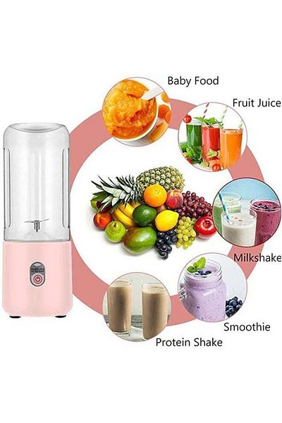 COOYA Mini Blender, Rechargeable Blender with 6 Blades, Portable Smoothie Mixer for Home Office Gym (Pink)