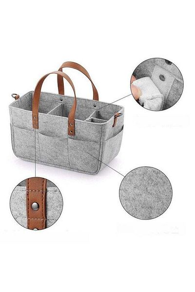 COOYA Baby Diaper Caddy Bag With Leather Handle