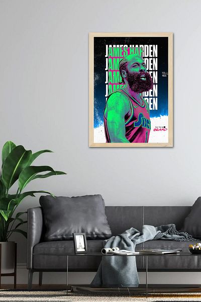 Saturn Pictură înrămată de James Harden - Pictură poster NBA de baschet