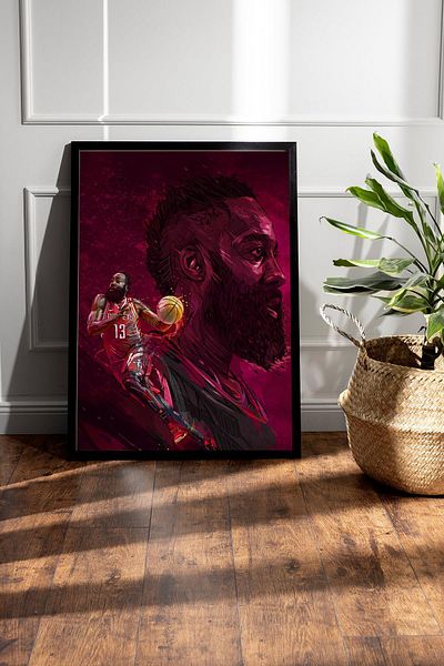 Saturn Pictură înrămată de James Harden - Pictură poster NBA de baschet