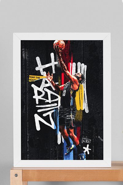 Saturn Pictură înrămată de James Harden - Pictură poster NBA de baschet