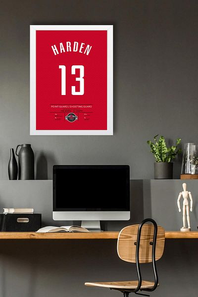Saturn Tricou James Harden cu cadru - Tricou NBA Houston Rockets