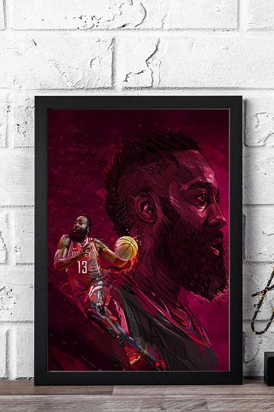 Saturn Pictură înrămată de James Harden - Pictură poster NBA de baschet