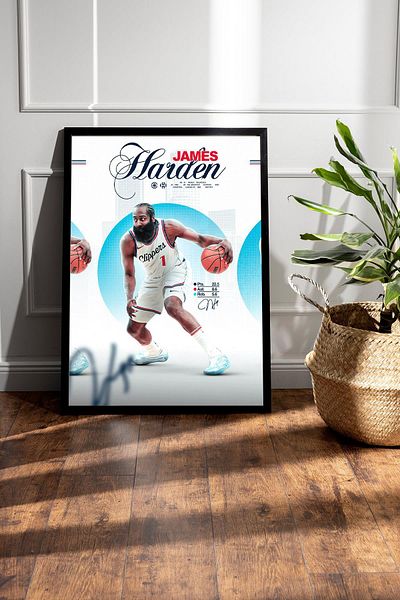 Saturn Pictură înrămată de James Harden - Pictură poster NBA de baschet