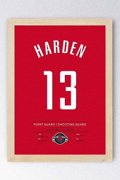 Saturn Tricou James Harden cu cadru - Tricou NBA Houston Rockets