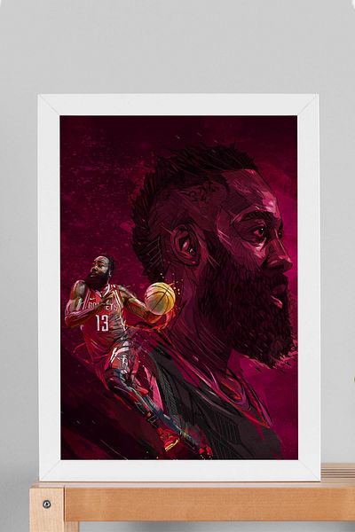 Saturn Pictură înrămată de James Harden - Pictură poster NBA de baschet