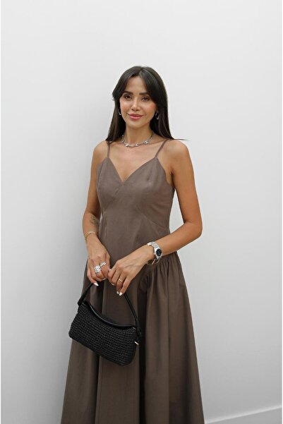 Havoş Brown Solene Cotton Midi Dress