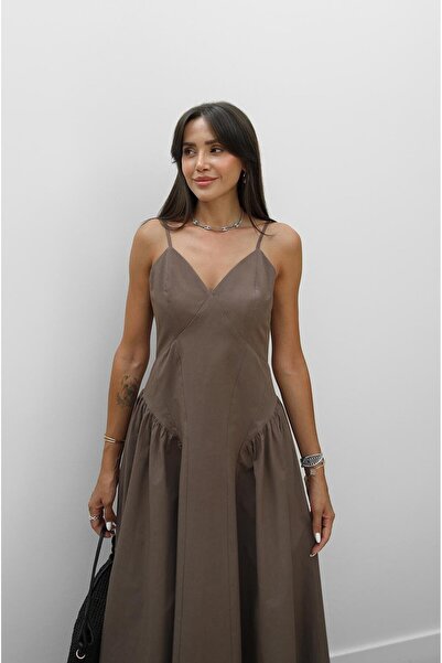 Havoş Brown Solene Cotton Midi Dress