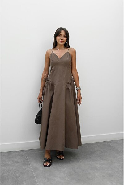 Havoş Brown Solene Cotton Midi Dress