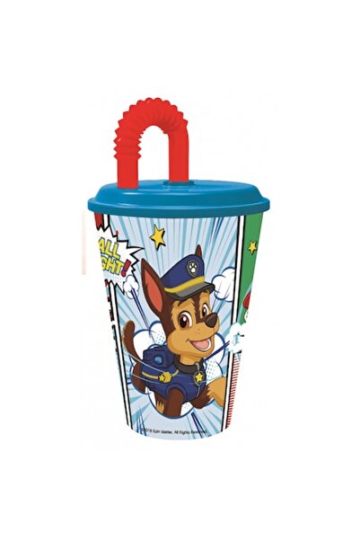 Javoli Πλαστικό ποτήρι με καλαμάκι Paw Patrol, 430 ml