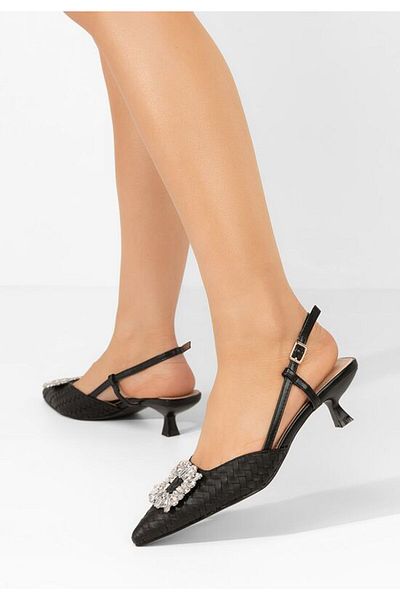 B T Shoes Black Daisy low-heeled shoes