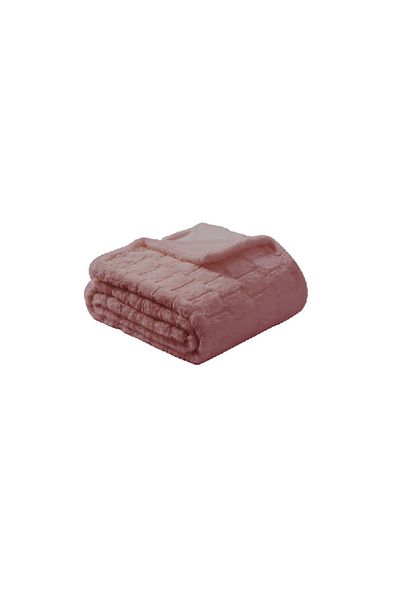 REVE 350-GSM High Quality Rabbit Faux Fur Blanket Pink