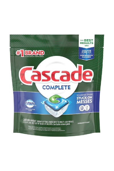 Cascade منظف غسالة الأطباق برائحة منعشة كاملة، خالٍ من المتاعب والفوضى، مكون ...