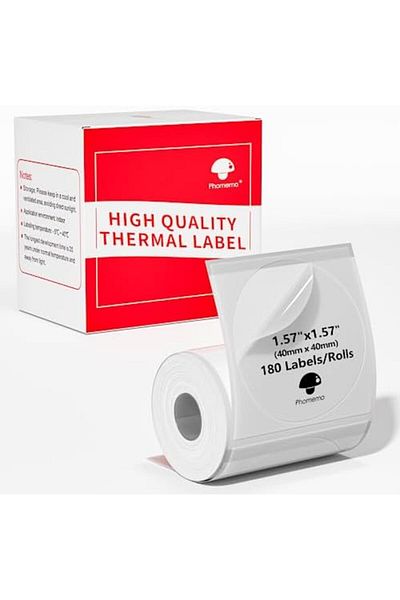 Phomemo Transparent Thermal Label, Round Label for Phomemo Label Printer, 1.57"x1.57" (40x40mm) 180