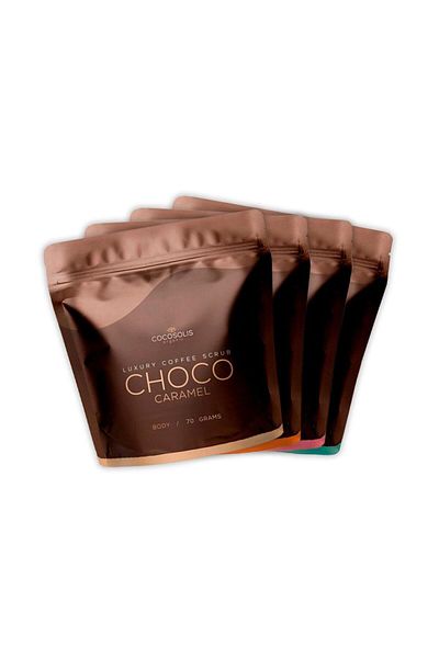 Cocosolis Sada tělových peelingů s organickou kávou, Cocosolis Luxury Coffee Scrub Box, 4 ks