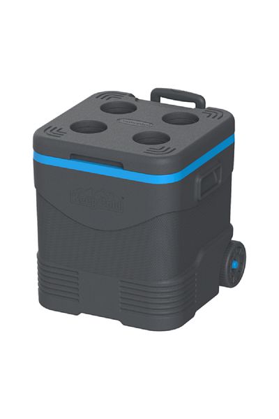 Keep Cold Durable Trolley Ice Chest with Handle Dark Grey and Blue 45 Liter