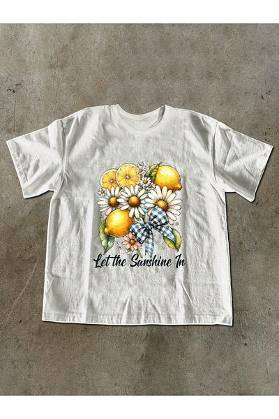 ELNOYA Unisex Cotton White Oversize "Limon" Printed Crew Neck Comfortable T-Shirt