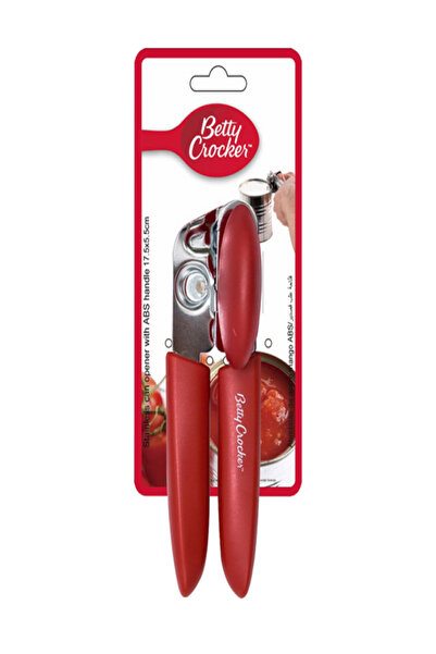 BETTY CROCKER فتاحة علب يدوية سهلة التنظيف مصنوعة من الفولاذ المقاوم للصدأ عالي الجودة مع مقبض ABS غير قابل للانزلاق