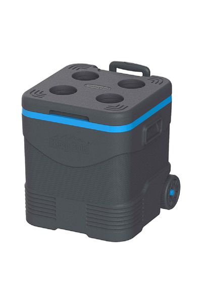Keep Cold Durable Trolley Ice Chest with Handle Dark Grey and Blue 45 Liter