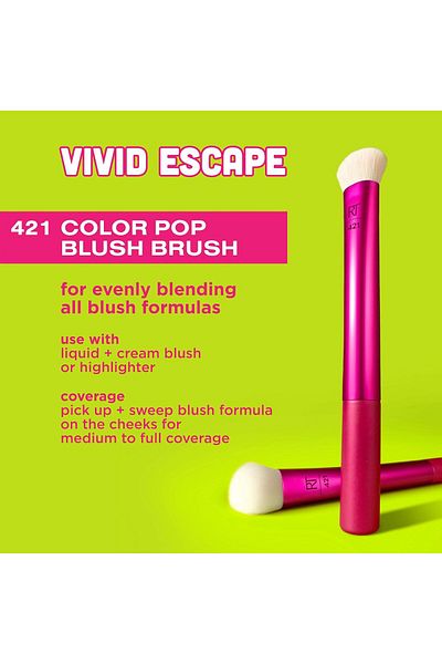 Real Techniques Vivid Escape Color Pop Blush Brush, 1 Count