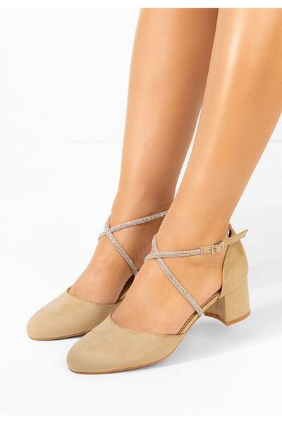 B T Shoes Pantofi cu toc gros Wava bej