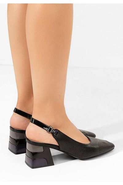 B T Shoes Pantofi slingback Veluna negri