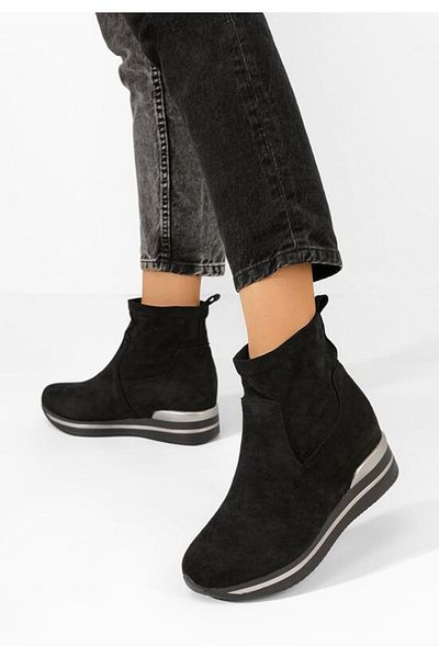 B T Shoes Women's sneakers with hidden platform Dermira V2 black