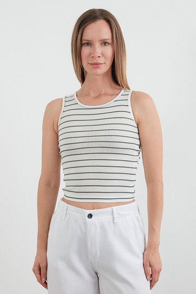 Fulla Moda Ριγέ γιακά με πώματα στα πλαϊνά