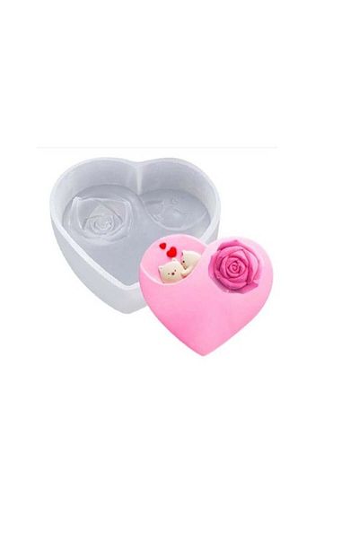 adhoreca Silicone Mold for Ice, Heart-Bear-Rose Shape