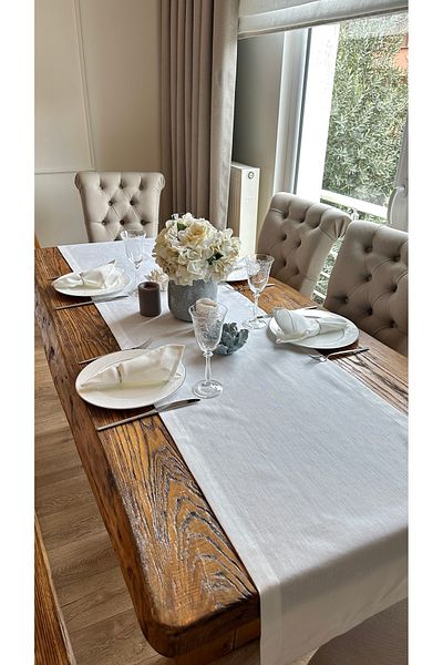 Decamor home Velvet Textured Worry-Free Stain-Proof White Runner 1 Piece