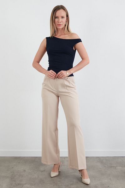Fulla Moda Μπλούζα με ένα μανίκι με ντραπέ στα πλαϊνά