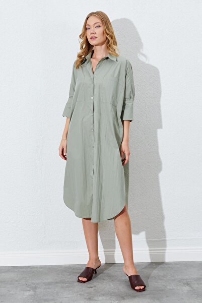 TENA Γυναικείο φόρεμα πουκάμισο με διπλή τσέπη με χαλαρή εφαρμογή