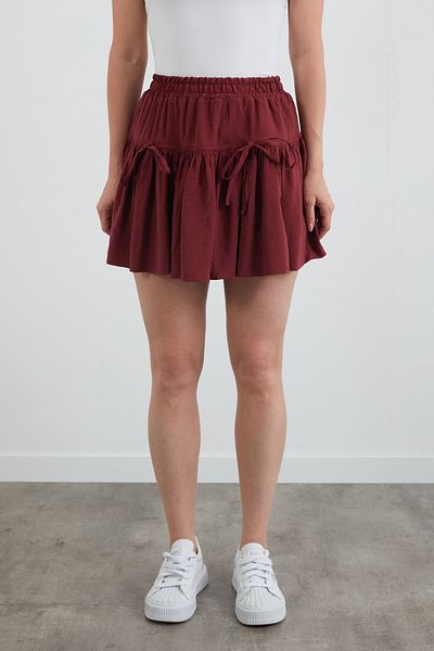 Fulla Moda Fusta modal cu detaliu panglică și pantaloni scurți cu volane