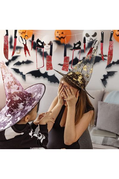Metaparty Set of 29 Halloween decorations Metaparty, red/white/black, PVC