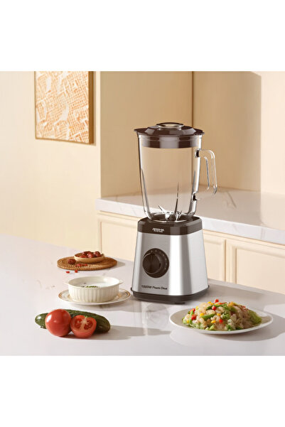 Arshia خلاط طاولة عالي الطاقة 1000 واط، وعاء زجاجي 1.5، 6 شفرات من الفولاذ المقاوم للصدأ، 5 إعدادات مسبقة، سرعة