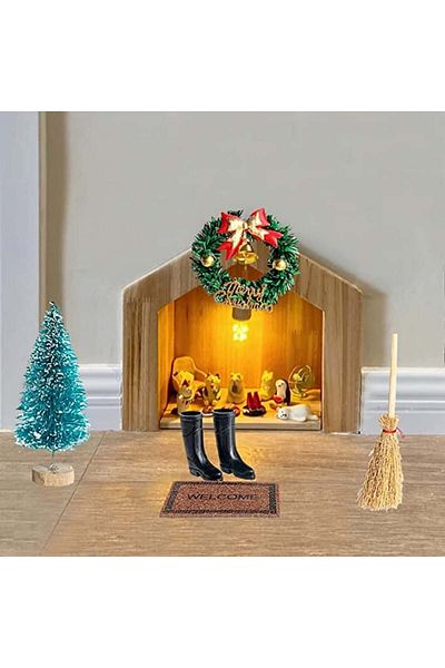 Cuidongsheng Set of 5 miniature garden ornaments Cuidongsheng, wood/resin/textile, multicolor