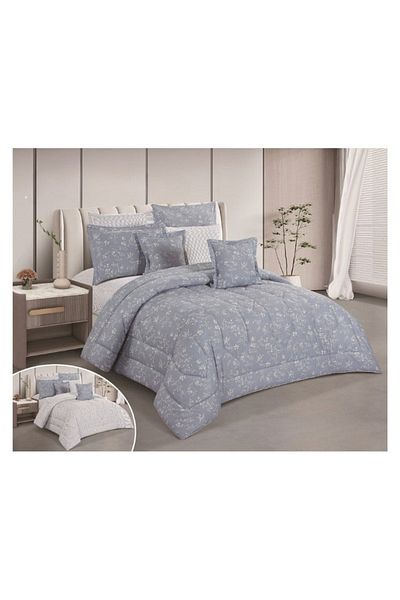 smart home Double-sided comforter set, 8-piece comforter with comfortable inner filling, 8-piece double comforter fits two people's beds